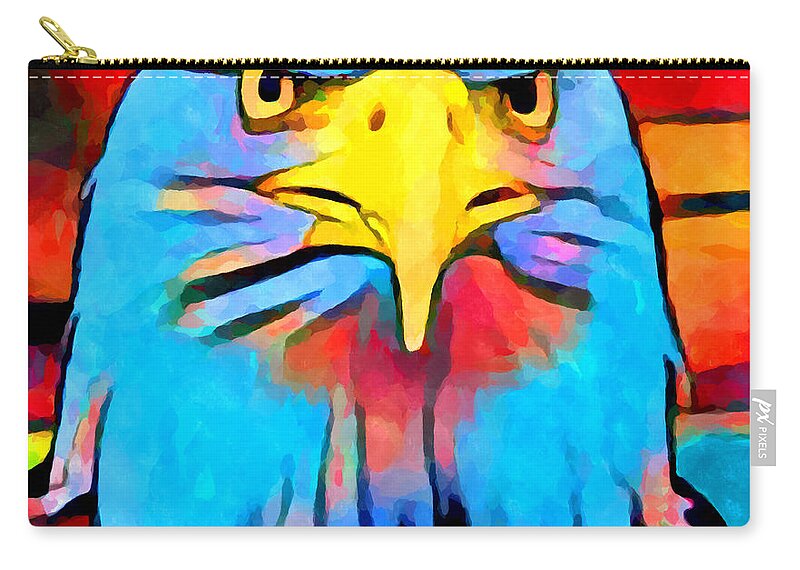 Bald Eagle Zip Pouch featuring the painting Bald Eagle 2 by Chris Butler