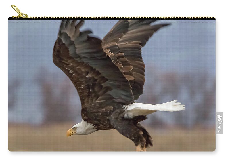 California Zip Pouch featuring the photograph Bald Eagle Lift Off by Marc Crumpler