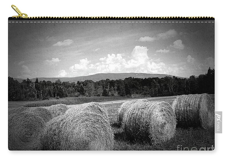 Bales Zip Pouch featuring the photograph Bales in Monochrome by Onedayoneimage Photography