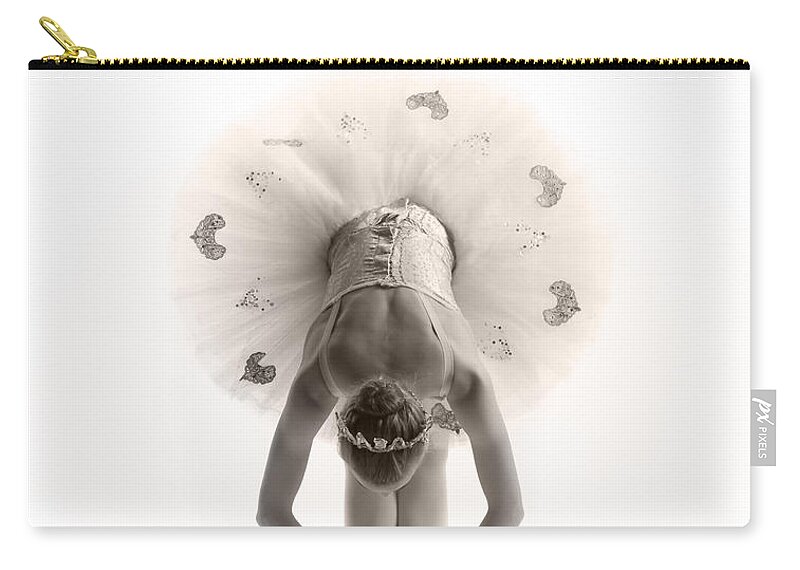 Ballet Zip Pouch featuring the photograph Ballerina bent by Steve Williams