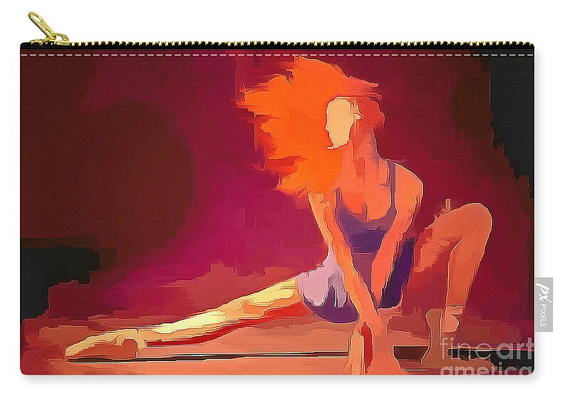 Ballerina Zip Pouch featuring the digital art Ballerina Red by Humphrey Isselt