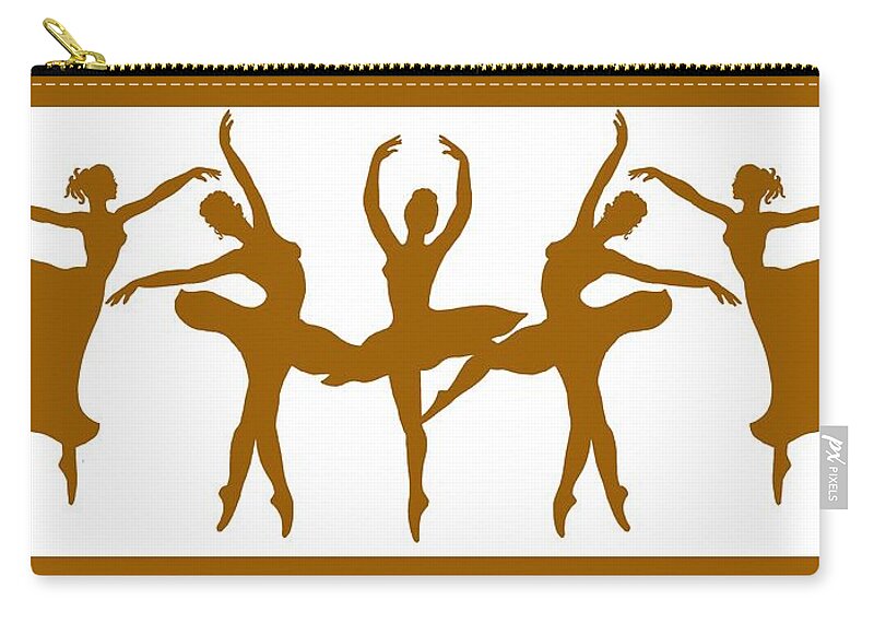Ballerinas Zip Pouch featuring the painting Ballerinas Dancing Silhouettes by Irina Sztukowski