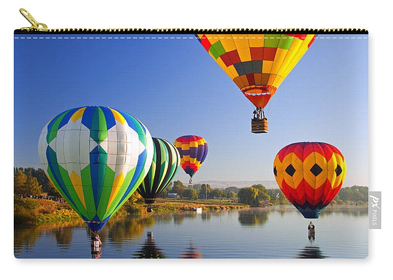 Balloon Zip Pouch featuring the photograph Balloon Reflections by Michael Dawson