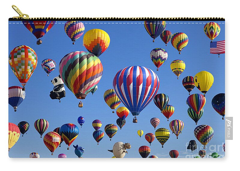 Hot Air Balloon Zip Pouch featuring the photograph Ballooning Festival by Anthony Totah