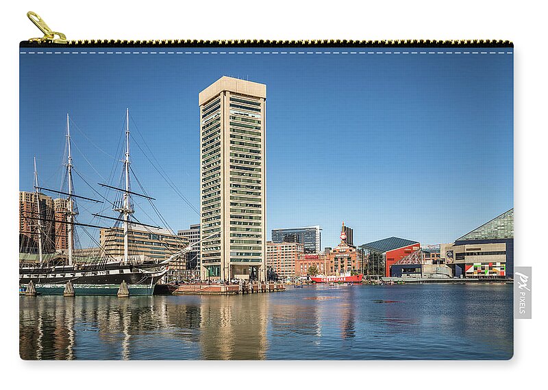 Baltimore Zip Pouch featuring the photograph Baltimore Harbor by Framing Places