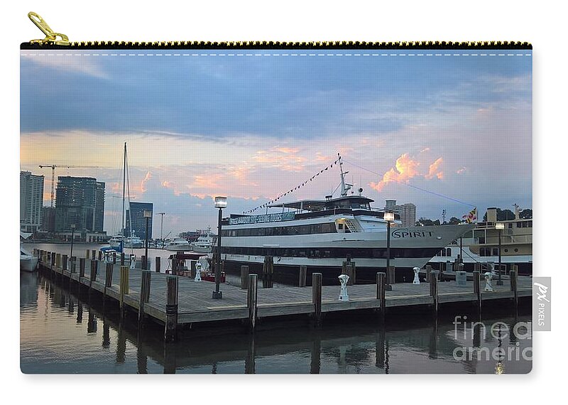 Baltimore Zip Pouch featuring the photograph Baltimore marina by Agnes Caruso
