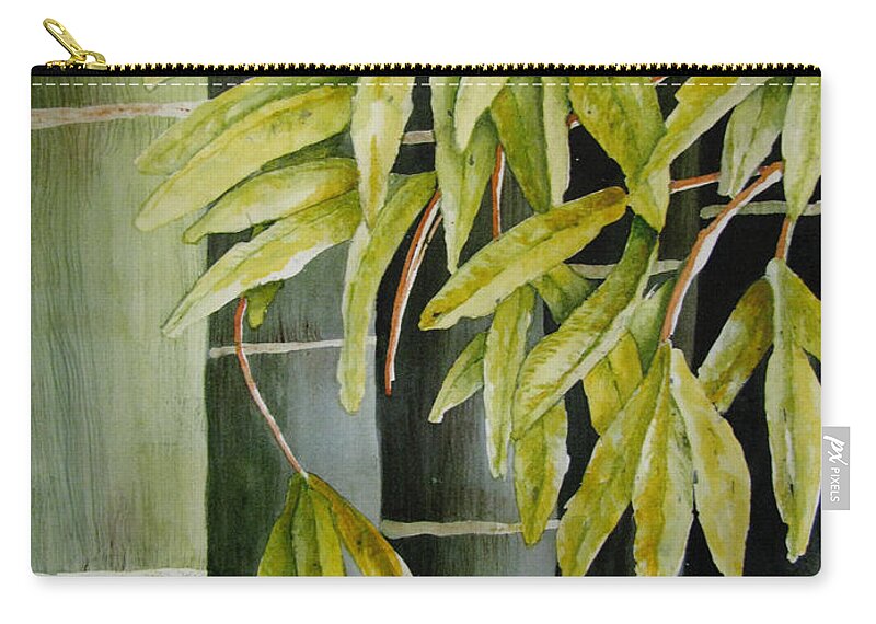 Bamboo Carry-all Pouch featuring the painting Bamboo by April Burton