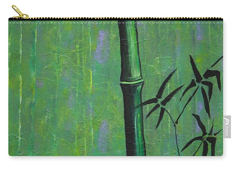Bamboo Zip Pouch featuring the painting Bamboo by Jacqueline Athmann