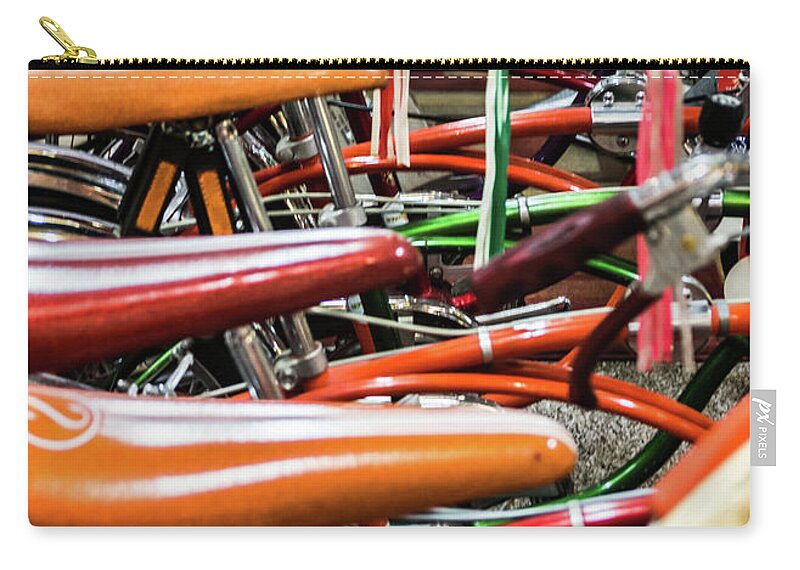 Bicycle Heaven Zip Pouch featuring the photograph Banana Bikes by Stewart Helberg