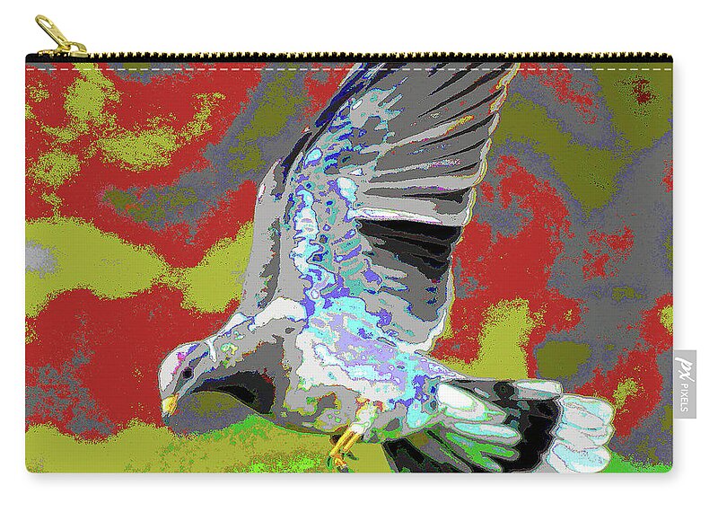 Birds Zip Pouch featuring the photograph Band-Tailed Pigeons #3 by Ben Upham III