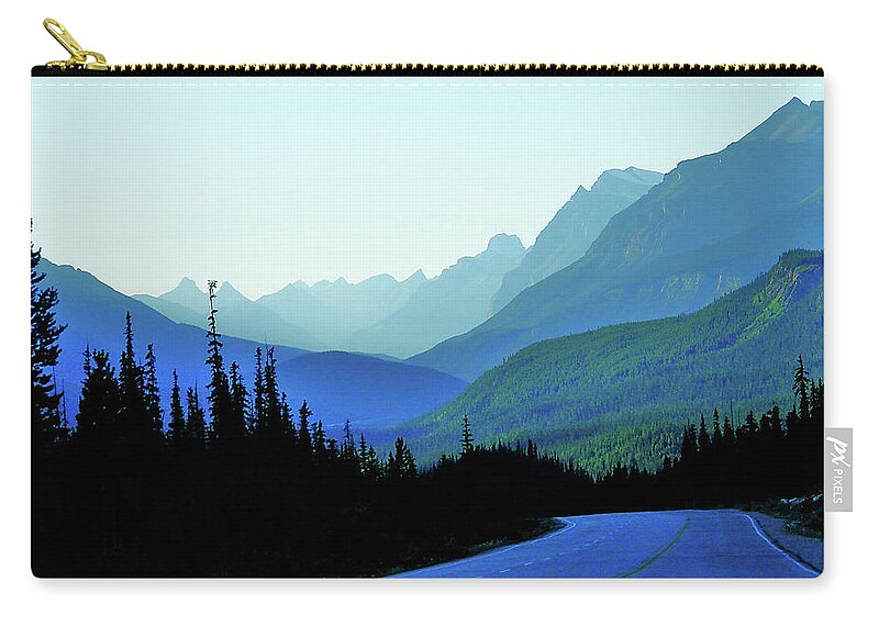 Blue Zip Pouch featuring the photograph Banff Jasper Blue by Blair Wainman