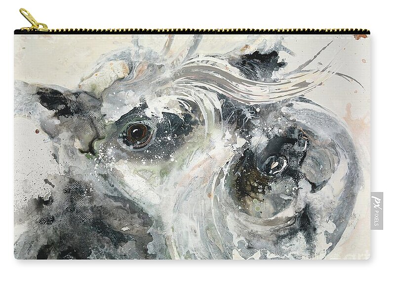 Dog Zip Pouch featuring the painting Bangs by Kasha Ritter
