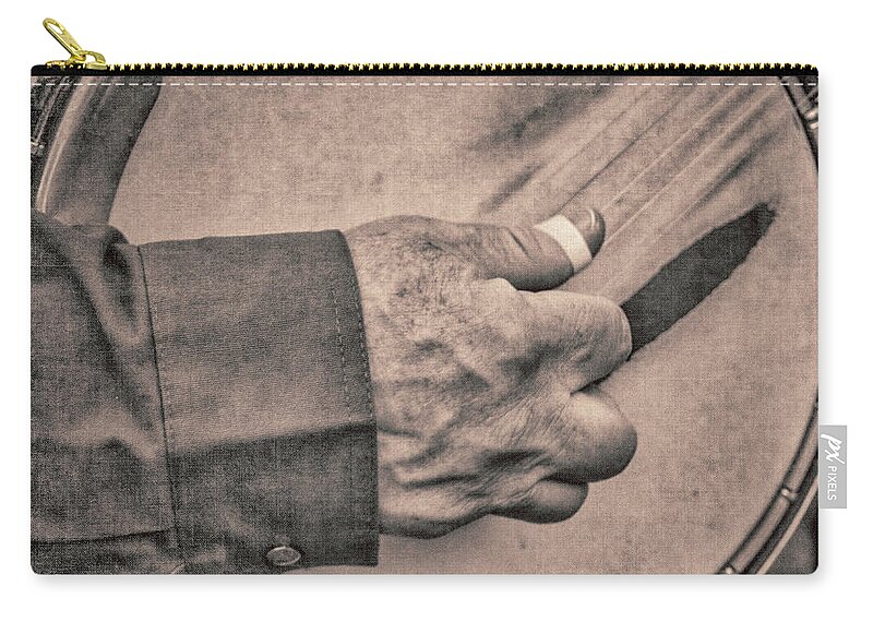 Banjo Picker Hand Zip Pouch featuring the photograph Banjo Man by Pamela Williams