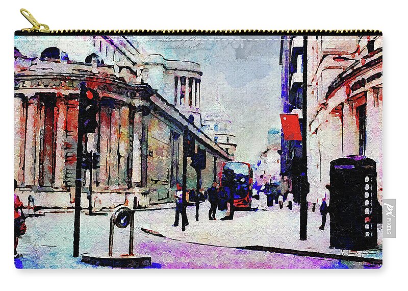 London Carry-all Pouch featuring the digital art Bank by Nicky Jameson