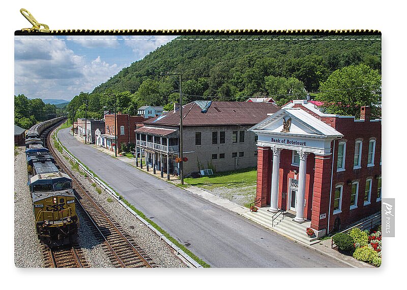 Small Town Zip Pouch featuring the photograph Bank of Botetourt 4 by Star City SkyCams