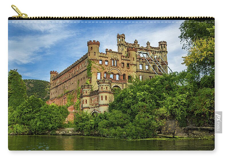 Hudson Valley Zip Pouch featuring the photograph Bannerman Castle on the Hudson River by John Morzen