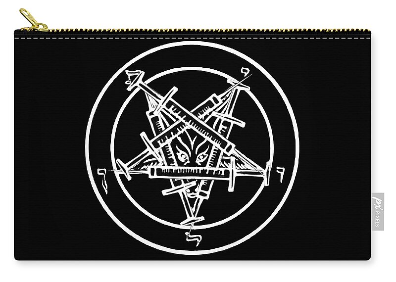 Anton Carry-all Pouch featuring the painting Baphomet Fix by Ryan Almighty