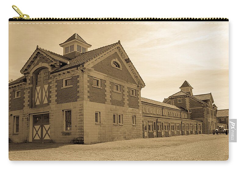 O.c. Barber Zip Pouch featuring the photograph Barber Piggery NW by Darrell Foster