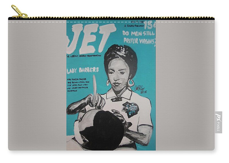Jet Magazine Zip Pouch featuring the painting Barber Shortage by Antonio Moore