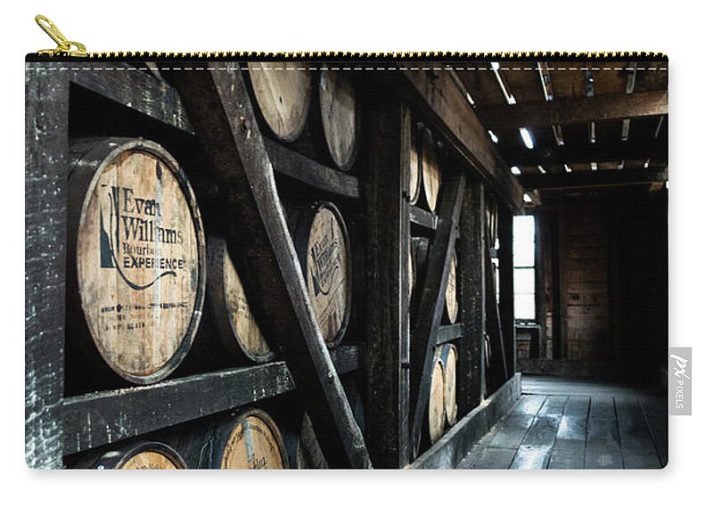 Bourbon Zip Pouch featuring the photograph Bardstown Rickhouse by Joseph Caban
