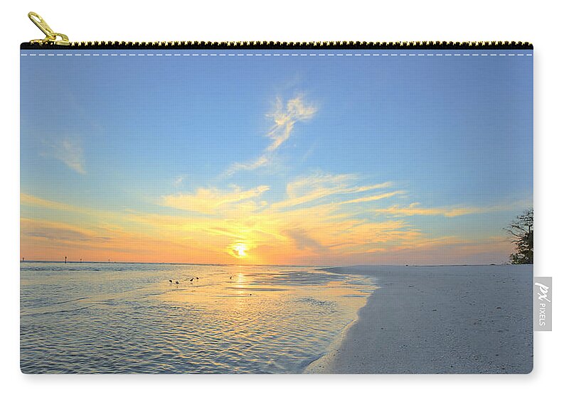 Beach Zip Pouch featuring the photograph Barefoot Sunset by Sean Allen