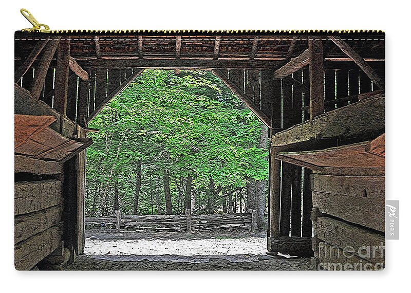 Photograph Zip Pouch featuring the photograph Barn Perspectives by Lydia Holly