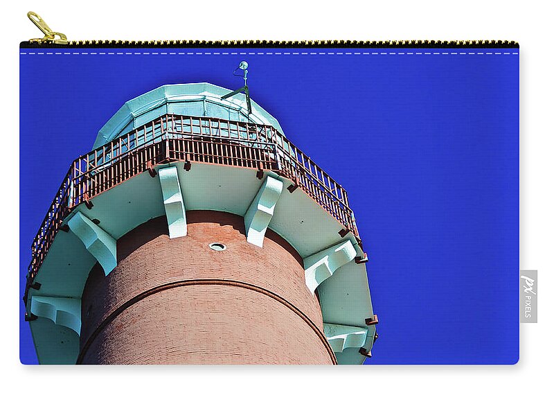 Barnegat Light Zip Pouch featuring the photograph Barnegat Lighthouse Top by Louis Dallara