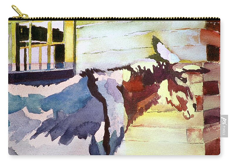 Animal Zip Pouch featuring the painting Barnie by Connie Williams