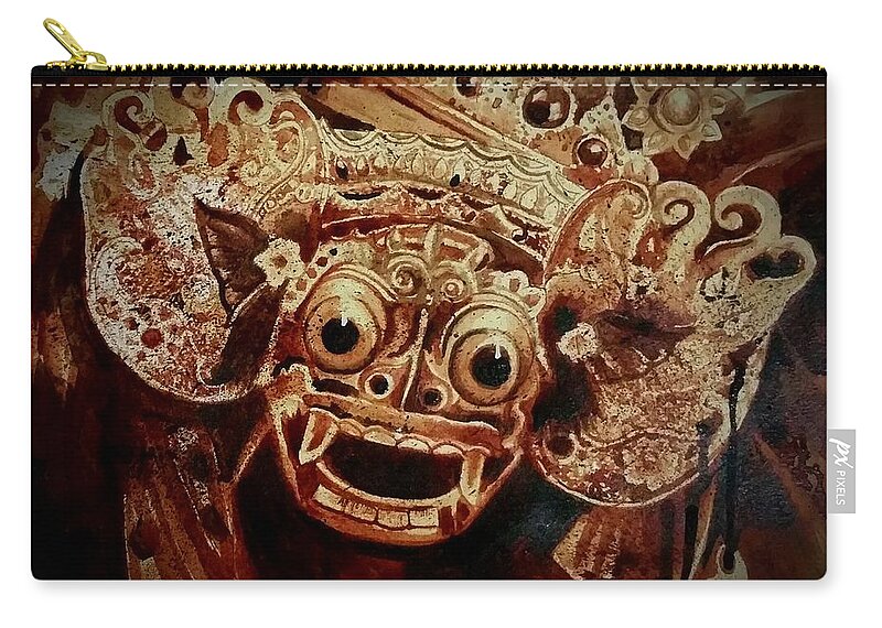 Rangda Carry-all Pouch featuring the painting Barong by Ryan Almighty