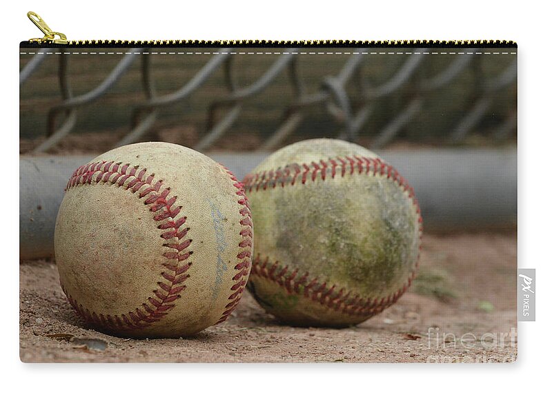 Baseball Zip Pouch featuring the photograph Baseballs by Leah McPhail