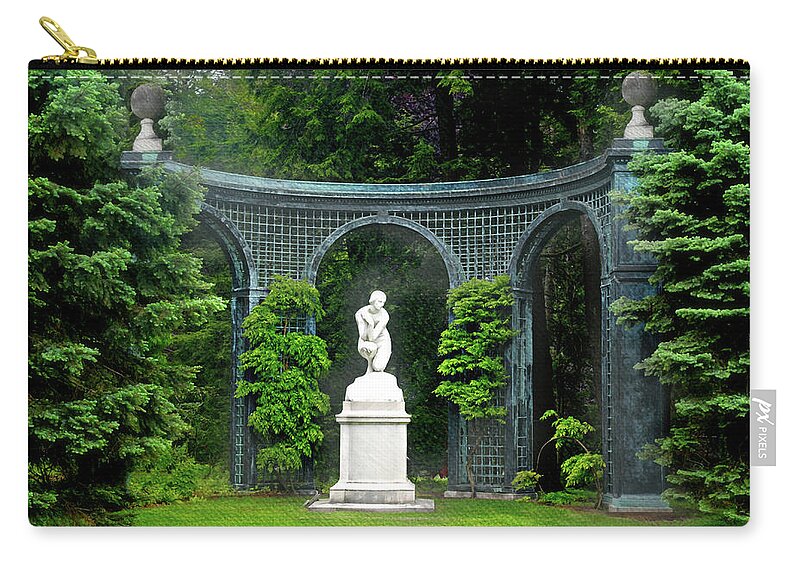 Female Statue Zip Pouch featuring the photograph Bashful by Diana Angstadt