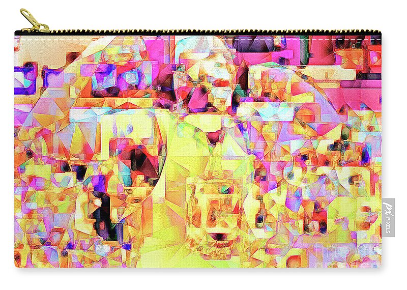 Wingsdomain Zip Pouch featuring the photograph Basketball Power Flex in Abstract Cubism 20170328 by Wingsdomain Art and Photography