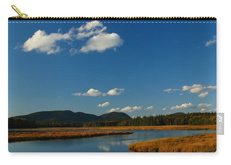 Landscape Zip Pouch featuring the photograph Bass Harbor Marsh by Juergen Roth