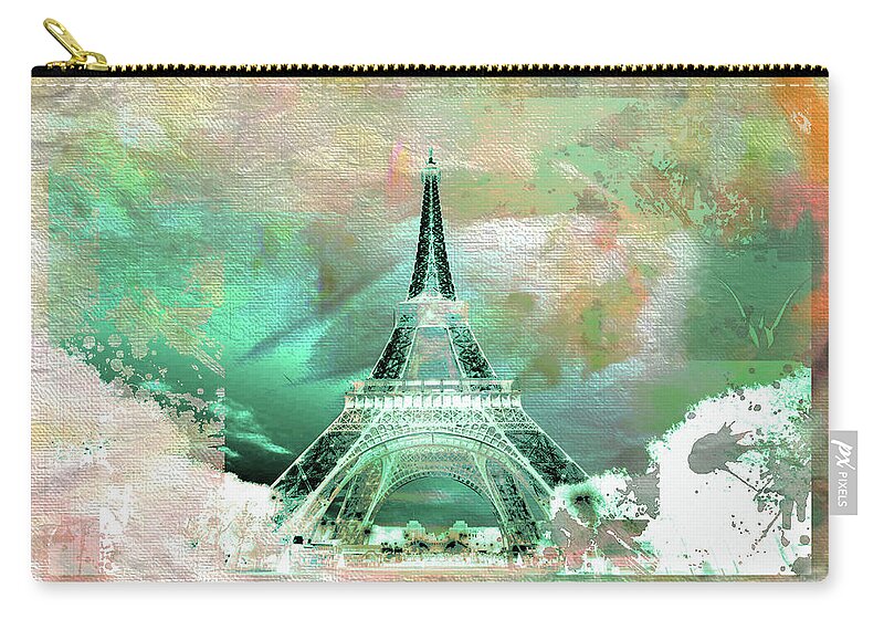 Paris Zip Pouch featuring the painting Bastille Day 2 by Priscilla Huber