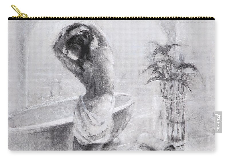 Bath Zip Pouch featuring the painting Bathed in Light by Steve Henderson