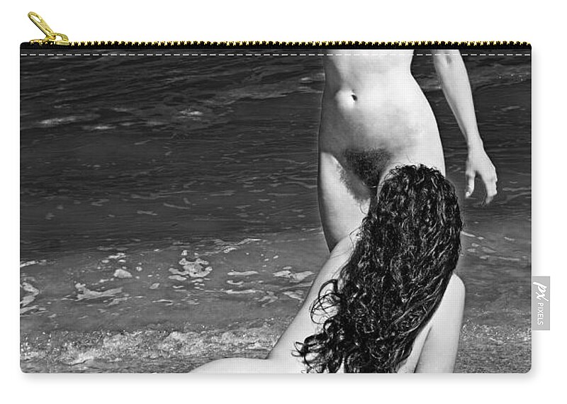 Nude Zip Pouch featuring the photograph Bathing at Dusk by Robert Magnus