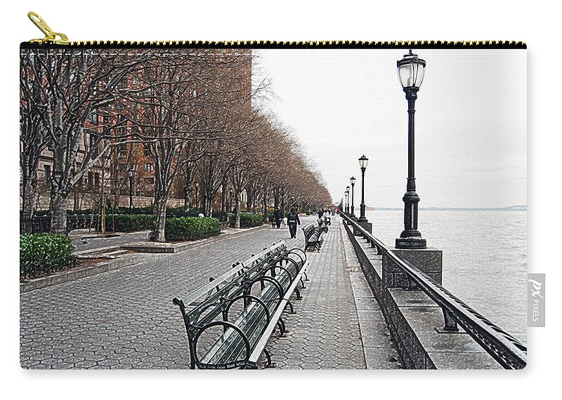 Cityscape Zip Pouch featuring the photograph Battery Park by Michael Peychich
