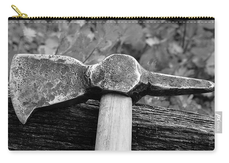 Blacksmith Zip Pouch featuring the photograph Battle Axe by Daniel Reed