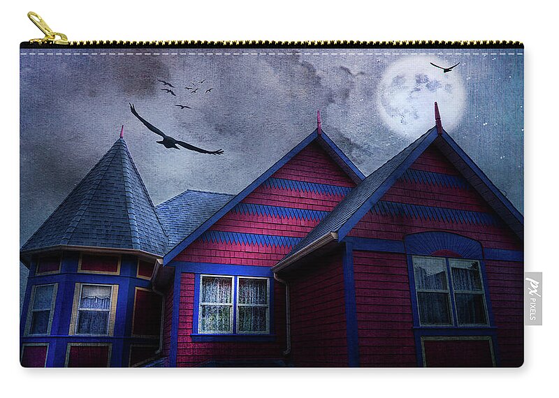 Moon Zip Pouch featuring the photograph St Paul St West by Theresa Tahara