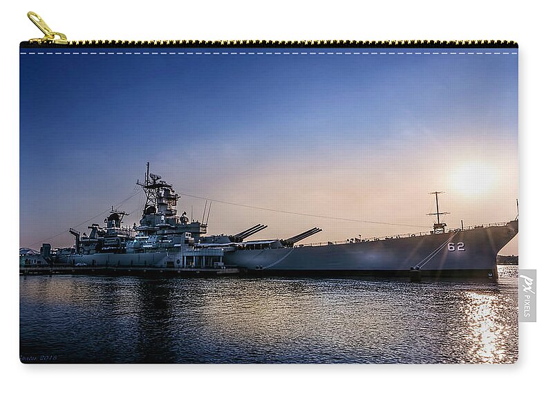 Marvin Saptes Zip Pouch featuring the photograph Battleship New Jersey by Marvin Spates