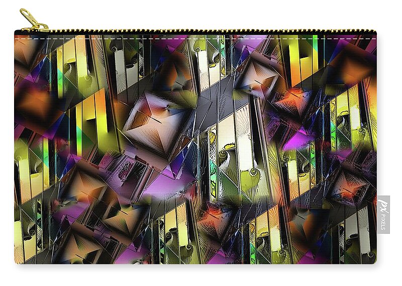 Abstract Zip Pouch featuring the digital art Baubles by Ronald Bissett