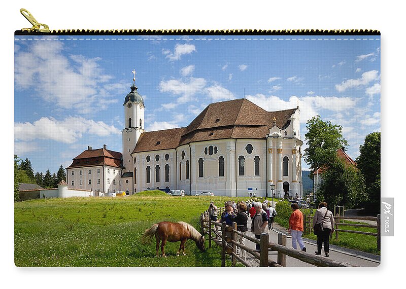 Church Zip Pouch featuring the photograph Bavarian pilgrimage church of Wies by Jenny Setchell
