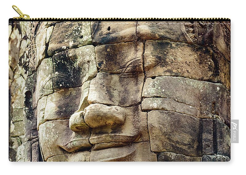 Temple Zip Pouch featuring the photograph Bayon 2 by Werner Padarin