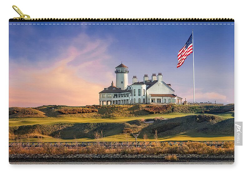 American Flag Carry-all Pouch featuring the photograph Bayonne Golf Club by Susan Candelario