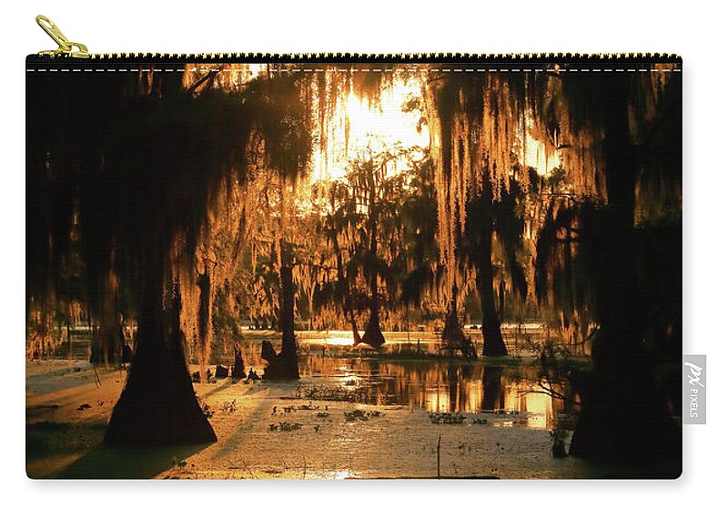 Fire Zip Pouch featuring the photograph Bayou Fire by Nicholas Blackwell