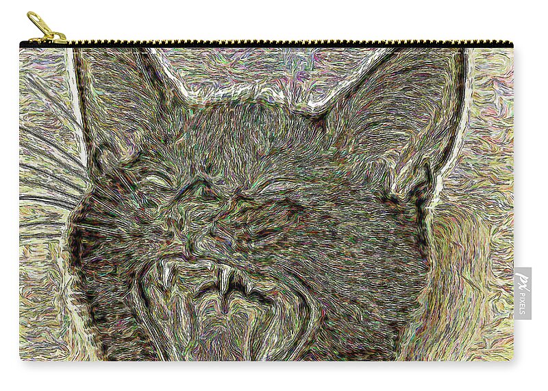 Cat Zip Pouch featuring the photograph BB Singing by David Yocum