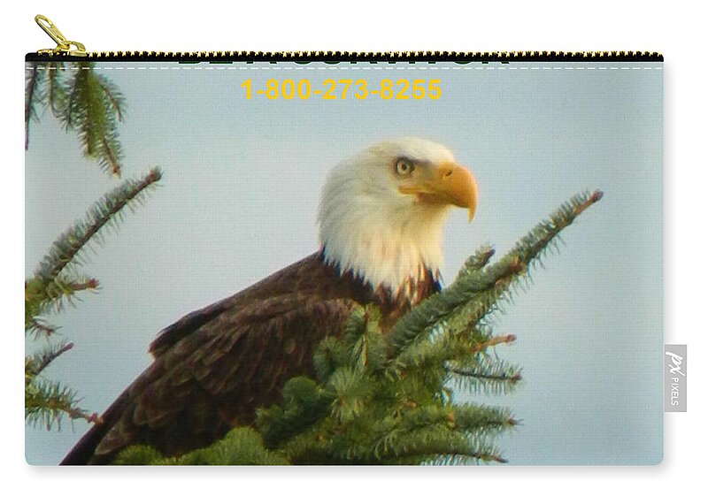 Eagles Zip Pouch featuring the photograph Be A Survivor with phone number by Gallery Of Hope 