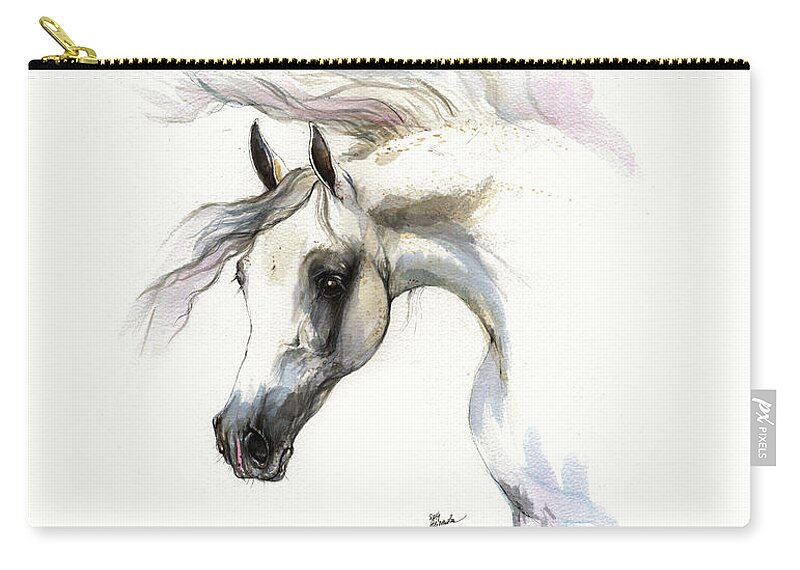 Horse Zip Pouch featuring the painting Be my guardian angel #1 by Ang El