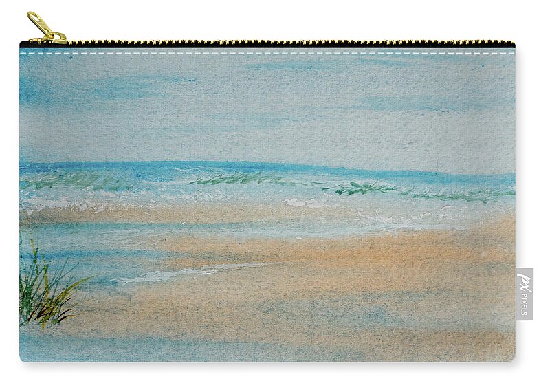 Beach Zip Pouch featuring the painting Beach at High Tide by Dorothy Darden