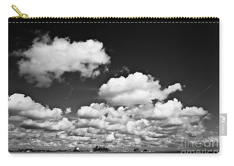 Heiko Zip Pouch featuring the photograph Beach Far and Wide by Heiko Koehrer-Wagner